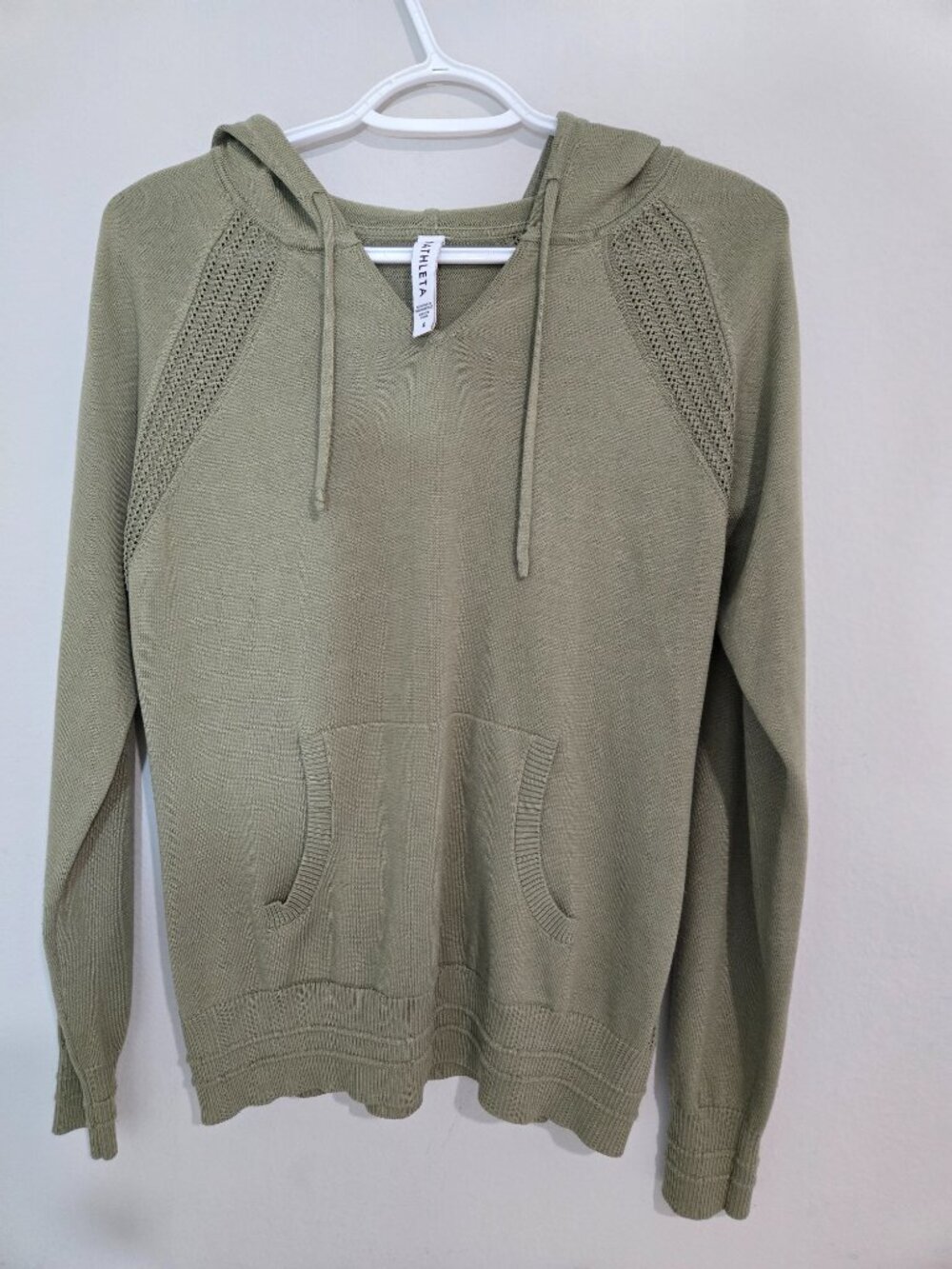 Athleta Evergreen Sweater Hoodie Olive Green in size Small